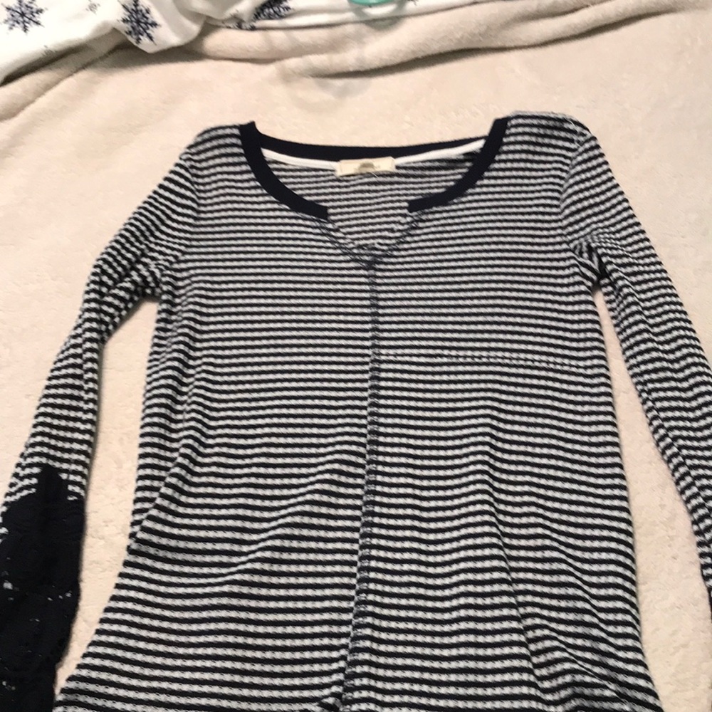 Blue and white striped long sleeve